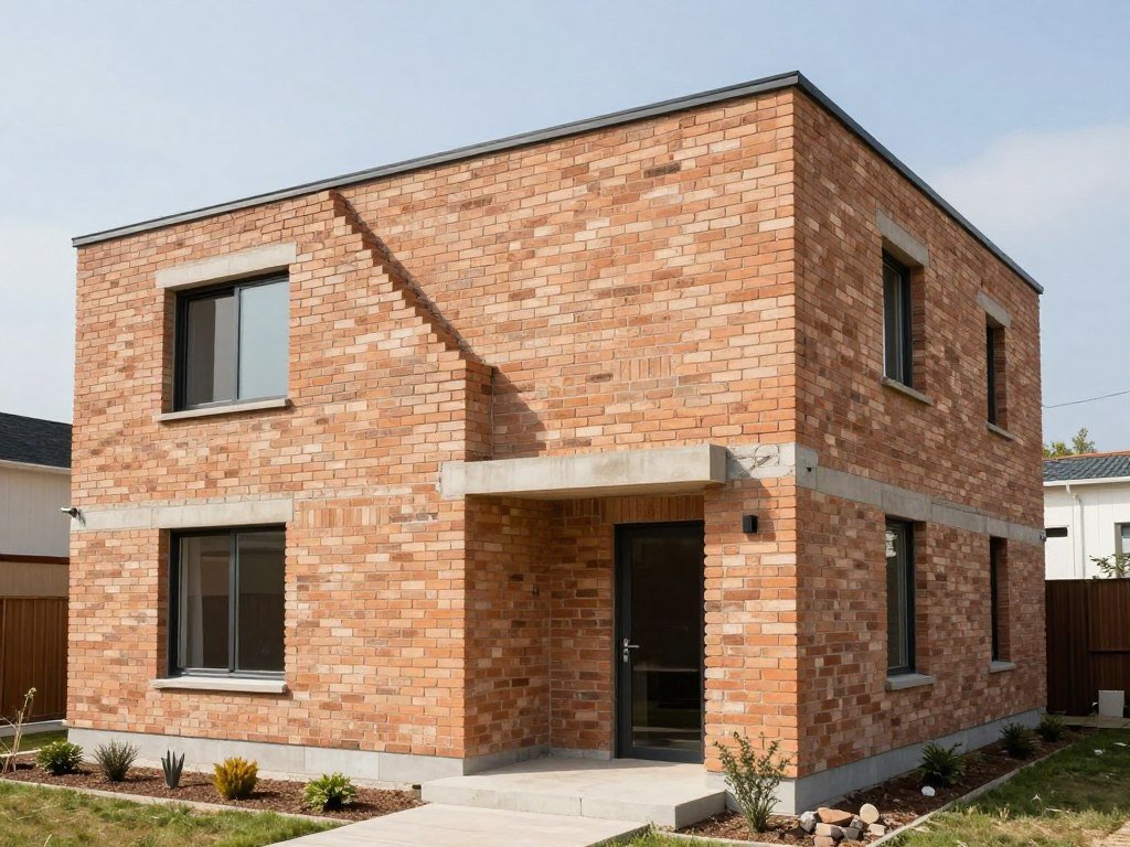 Casa construída com tijolos ecológicos produzidos em prensa MAIKONG