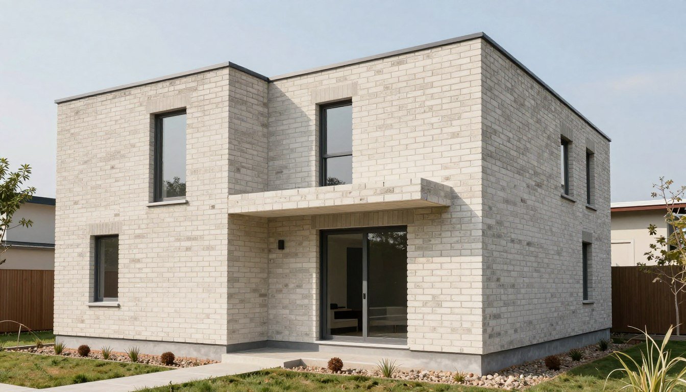 Construção feita com tijolos produzidos pela máquina de tijolinho MAIKONG Construção feita com tijolos produzidos pela máquina de tijolinho MAIKONG