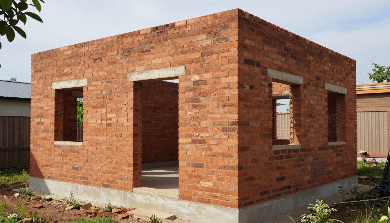 Construção sustentável com tijolos ecológicos produzidos em formas MAIKONG