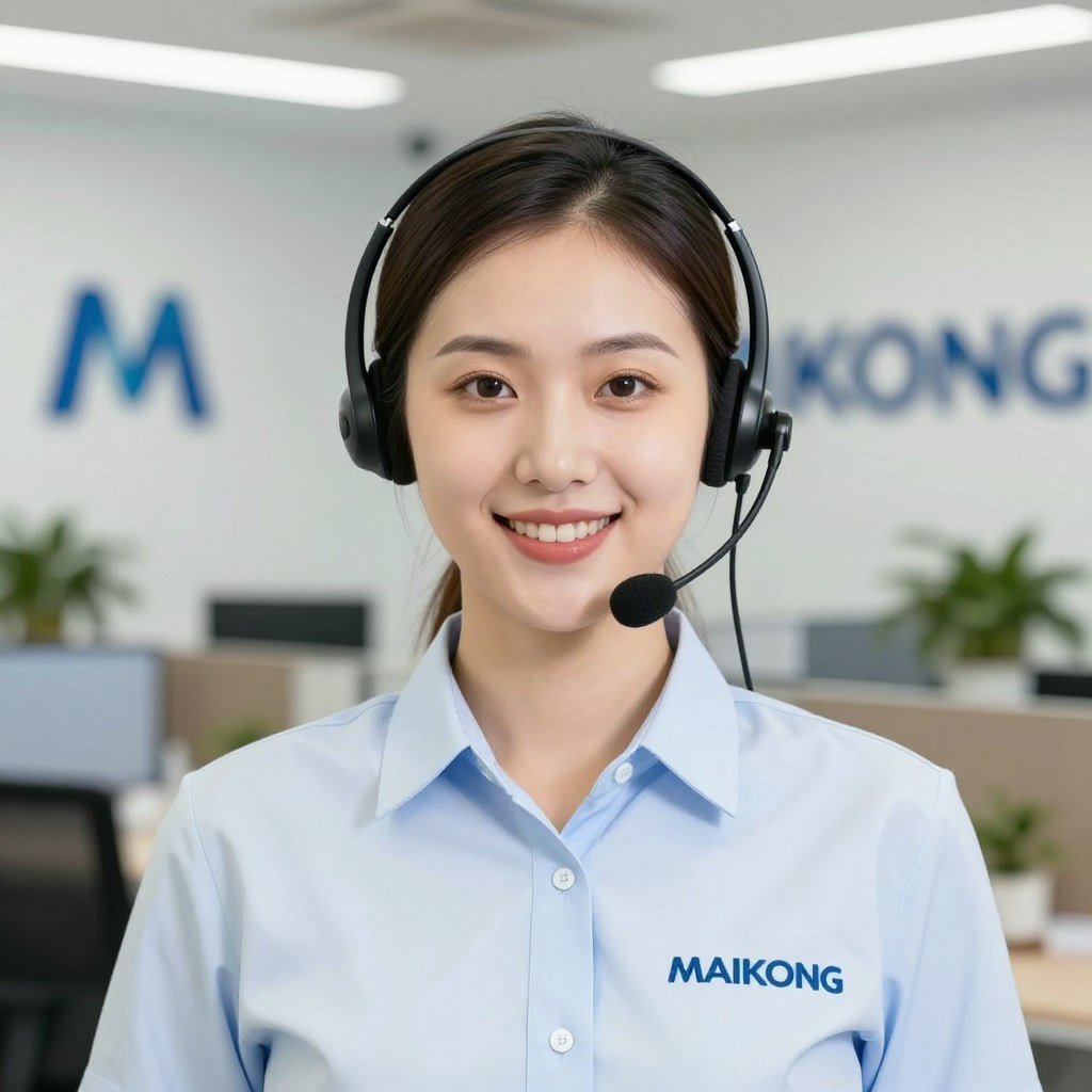 Consultora de vendas da MAIKONG atendendo clientes brasileiros