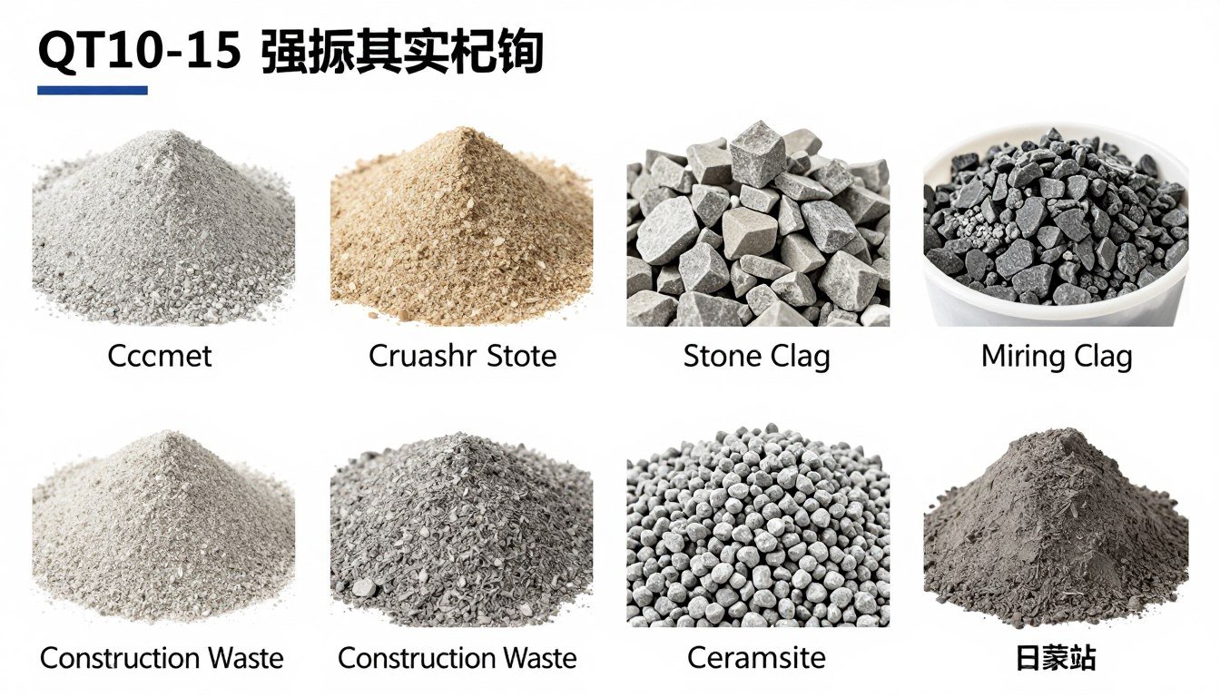 Diferentes matérias-primas compatíveis com a máquina de fazer tijolo maciço