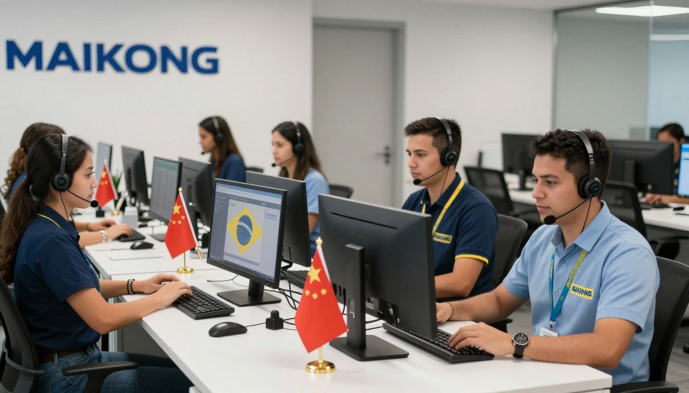 Equipe de atendimento da MAIKONG pronta para atender clientes brasileiros