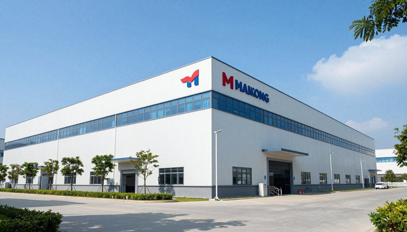 Fábrica MAIKONG em Shenzhen com vista panorâmica das instalações de produção