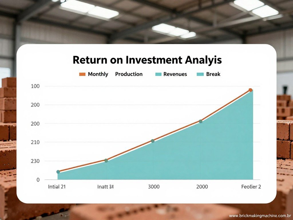 Gráfico mostrando o retorno sobre investimento de uma fábrica de tijolos ecológicos