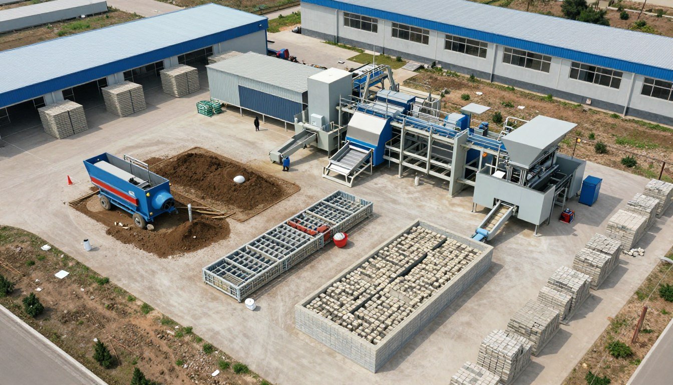 Layout completo de fábrica de tijolos ecológicos MAIKONG