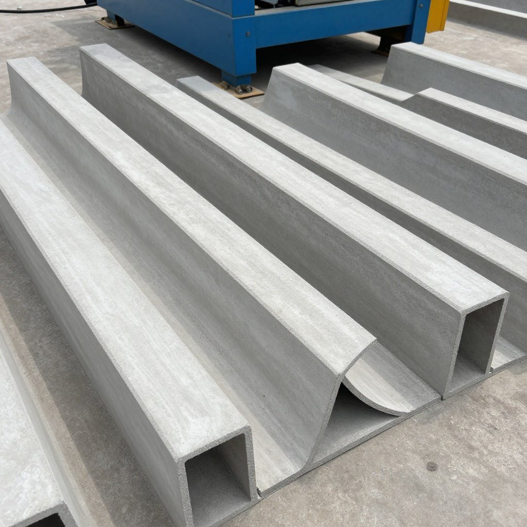 Meio-fio e guias de concreto produzidos com máquinas MAIKONG