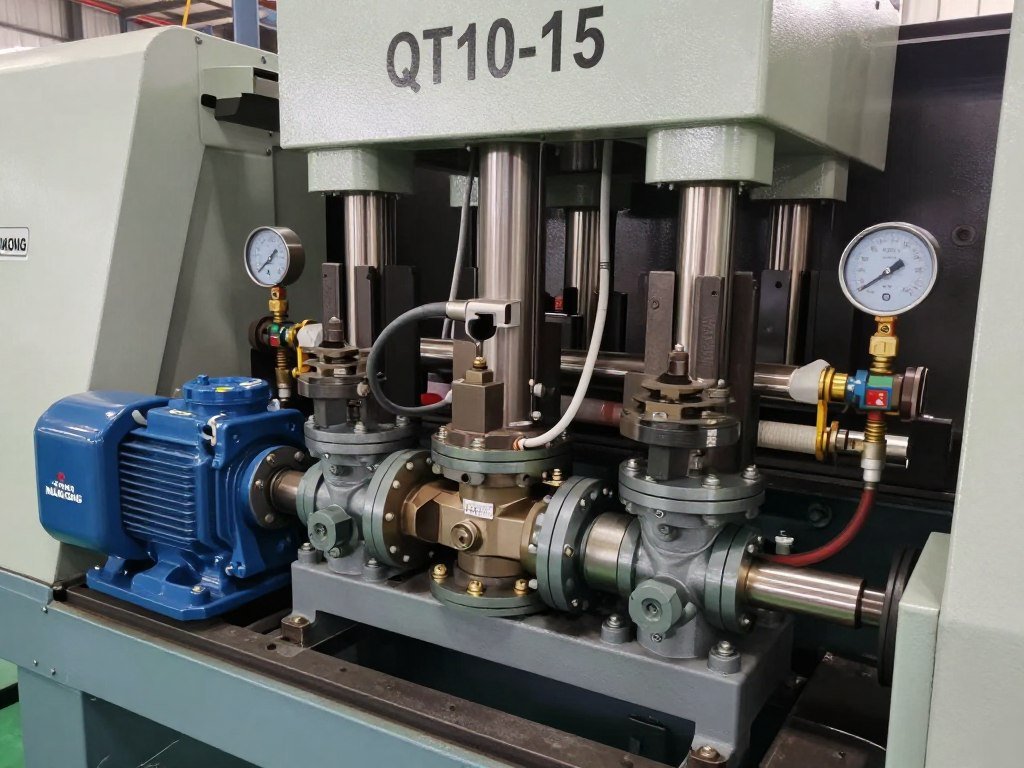 Sistema hidráulico da máquina de fazer tijolo maciço QT10-15