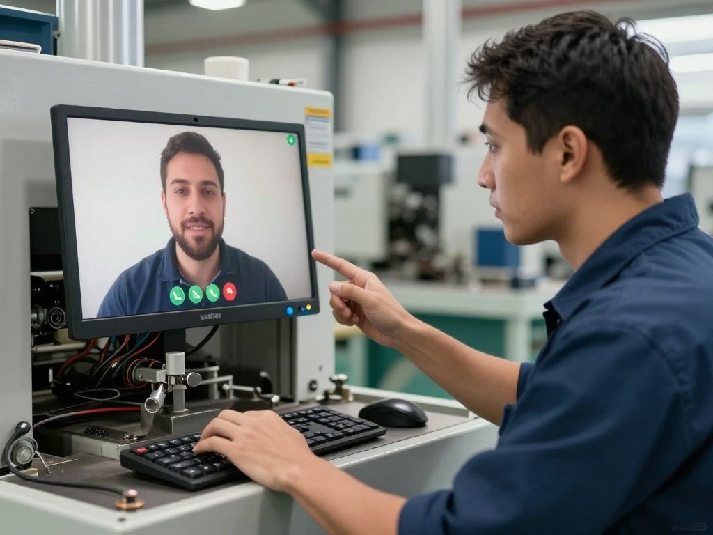 Técnico da MAIKONG fornecendo suporte via WhatsApp para cliente no Brasil