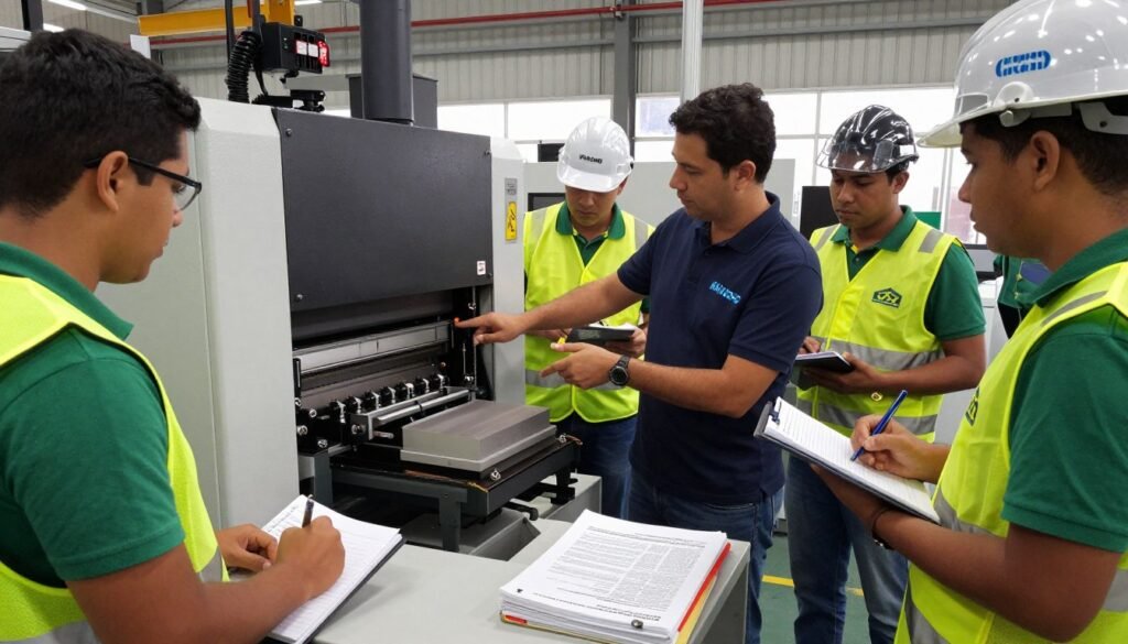 Treinamento técnico oferecido pela MAIKONG para operadores de máquinas no Brasil