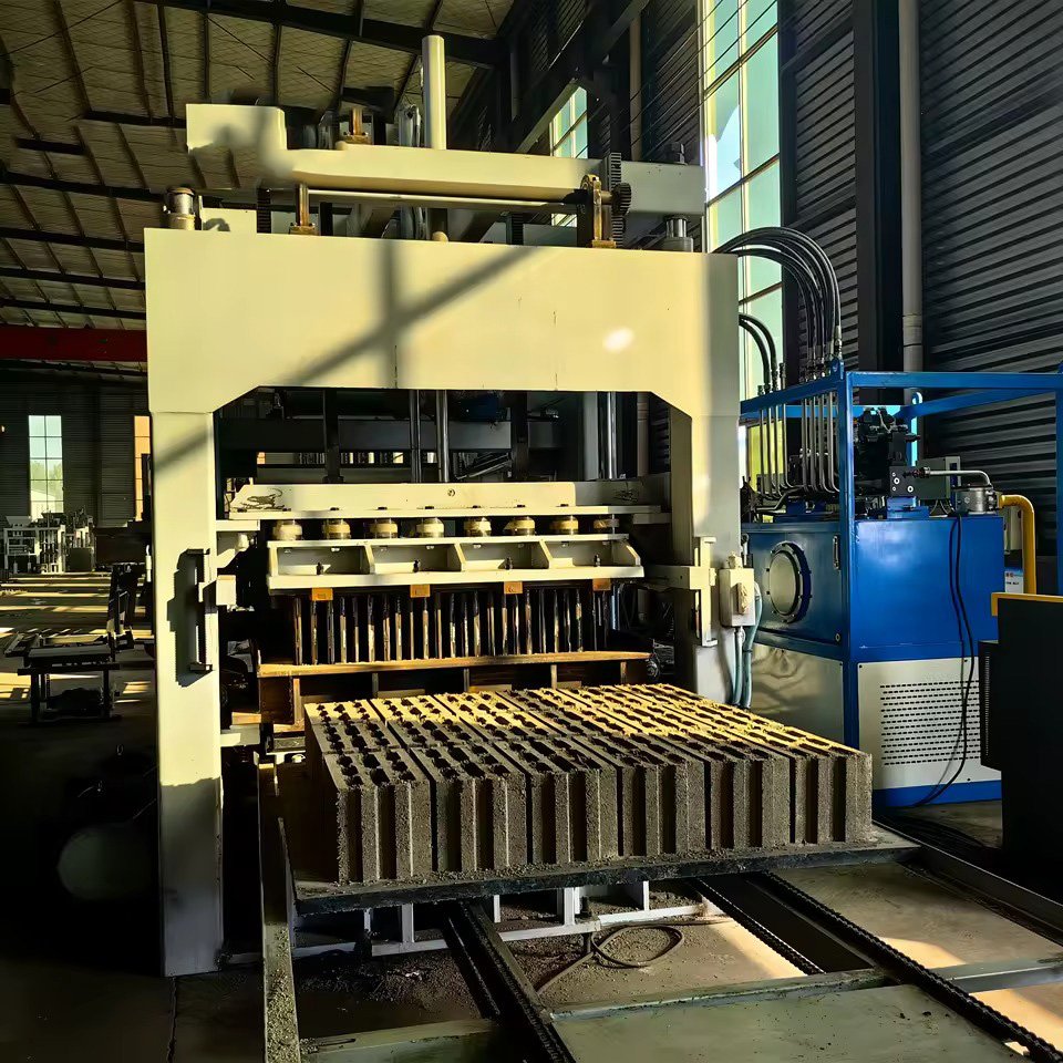 Linha de produção automática de blocos de concreto com sistema computadorizado