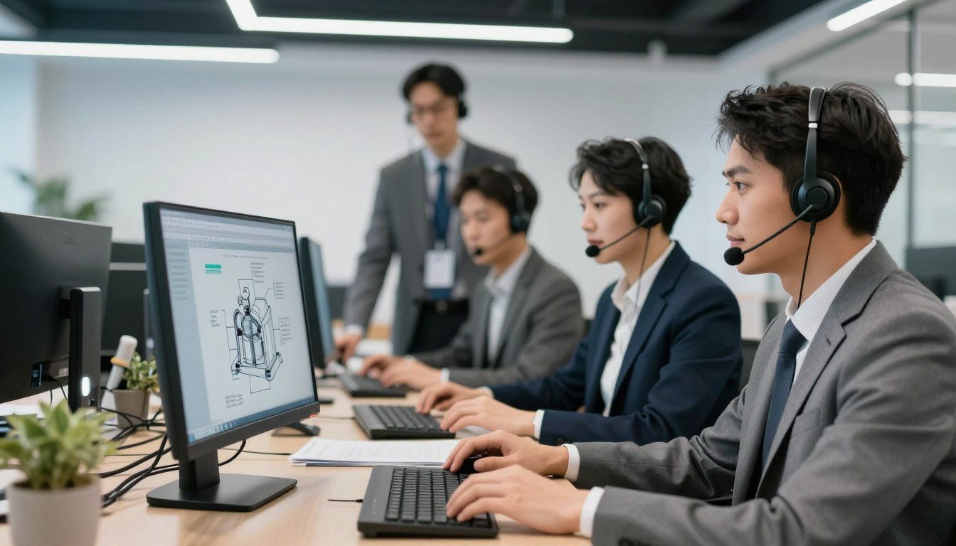 Equipe de suporte técnico MAIKONG para máquinas de solo-cimento