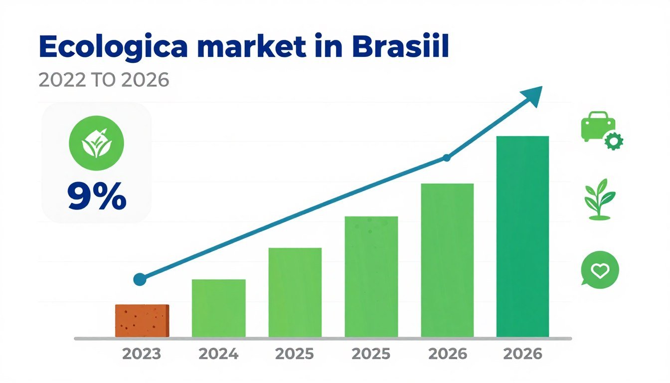 Gráfico mostrando o crescimento do mercado de tijolo ecológico no Brasil até 2026