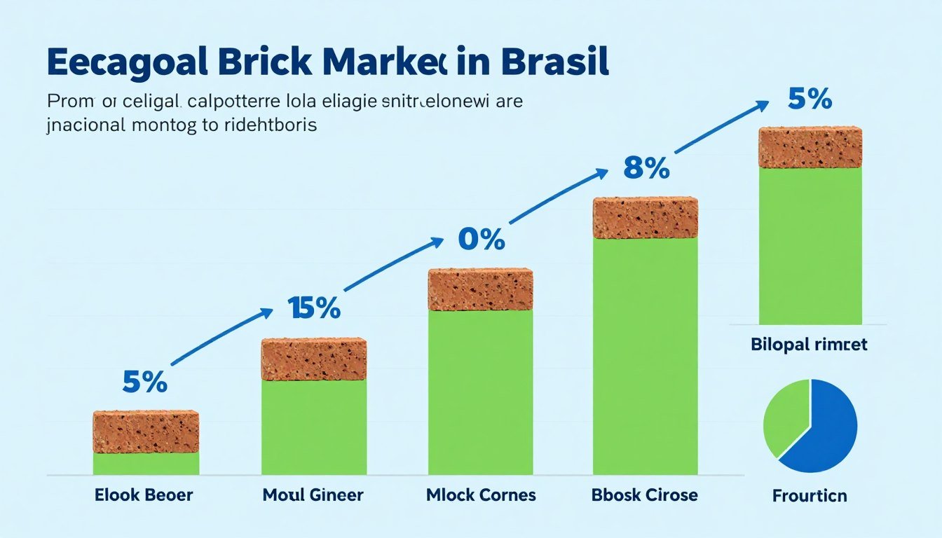 Gráfico mostrando o crescimento do mercado de tijolo ecológico no Brasil nos últimos anos