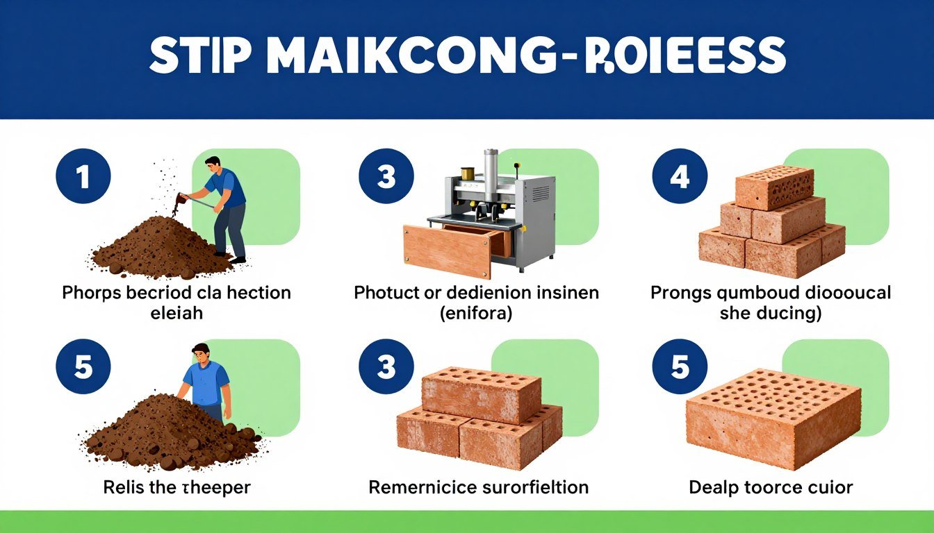 Processo de produção de tijolo ecológico com máquinas MAIKONG no Brasil