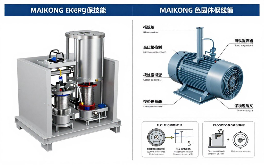 Comparativo visual das tecnologias de economia de energia das máquinas MAIKONG