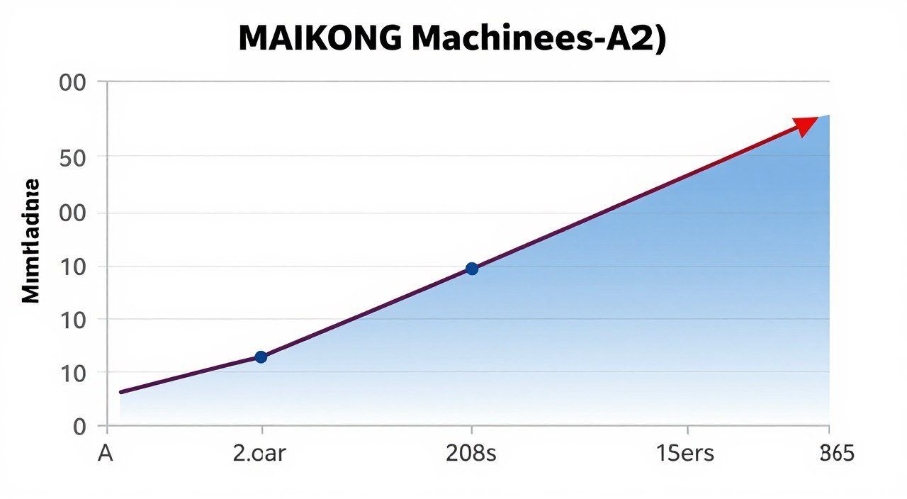 Gráfico de linha mostrando economia acumulada ao longo de 10 anos com máquinas MAIKONG