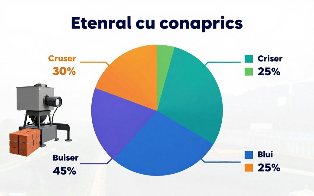 Gráfico ilustrativo mostrando distribuição percentual de consumo de energia nas diferentes etapas de produção de tijolos