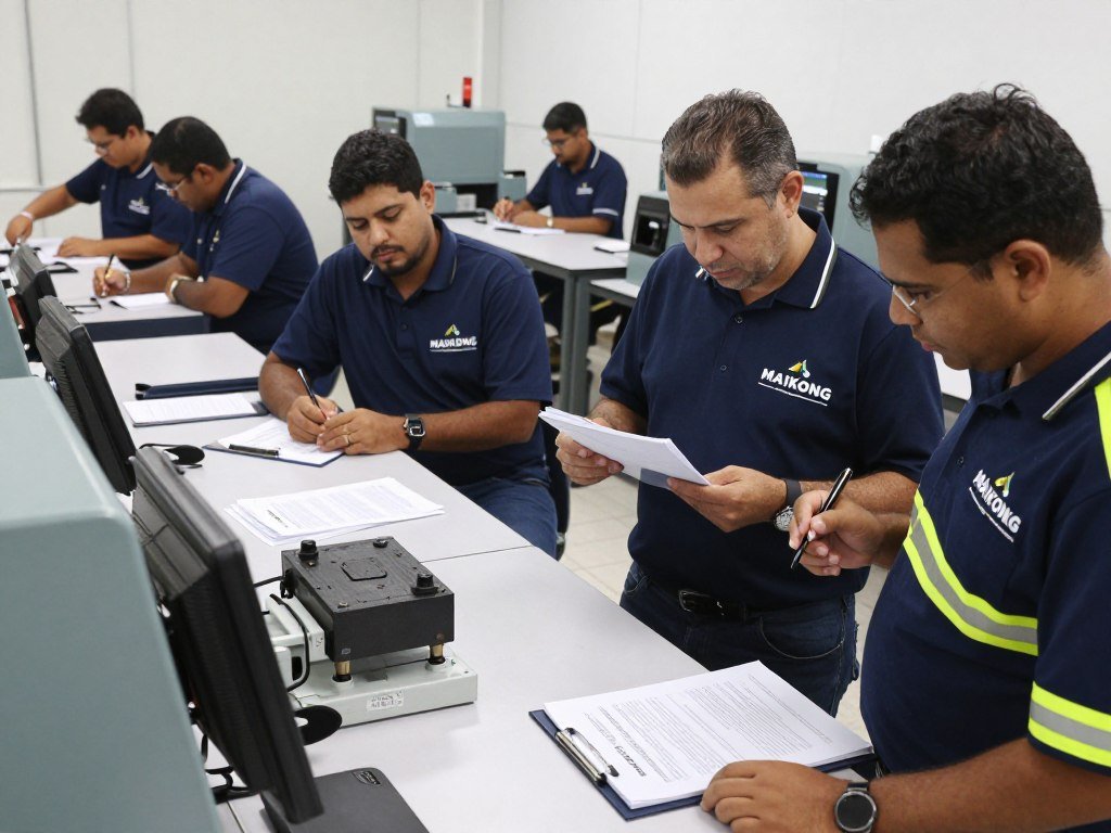 Equipe MAIKONG fornecendo treinamento técnico para operadores de máquinas