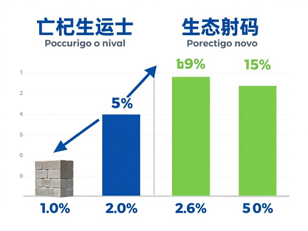 Gráfico de barras comparando custos de produção entre blocos de concreto e tijolos ecológicos
