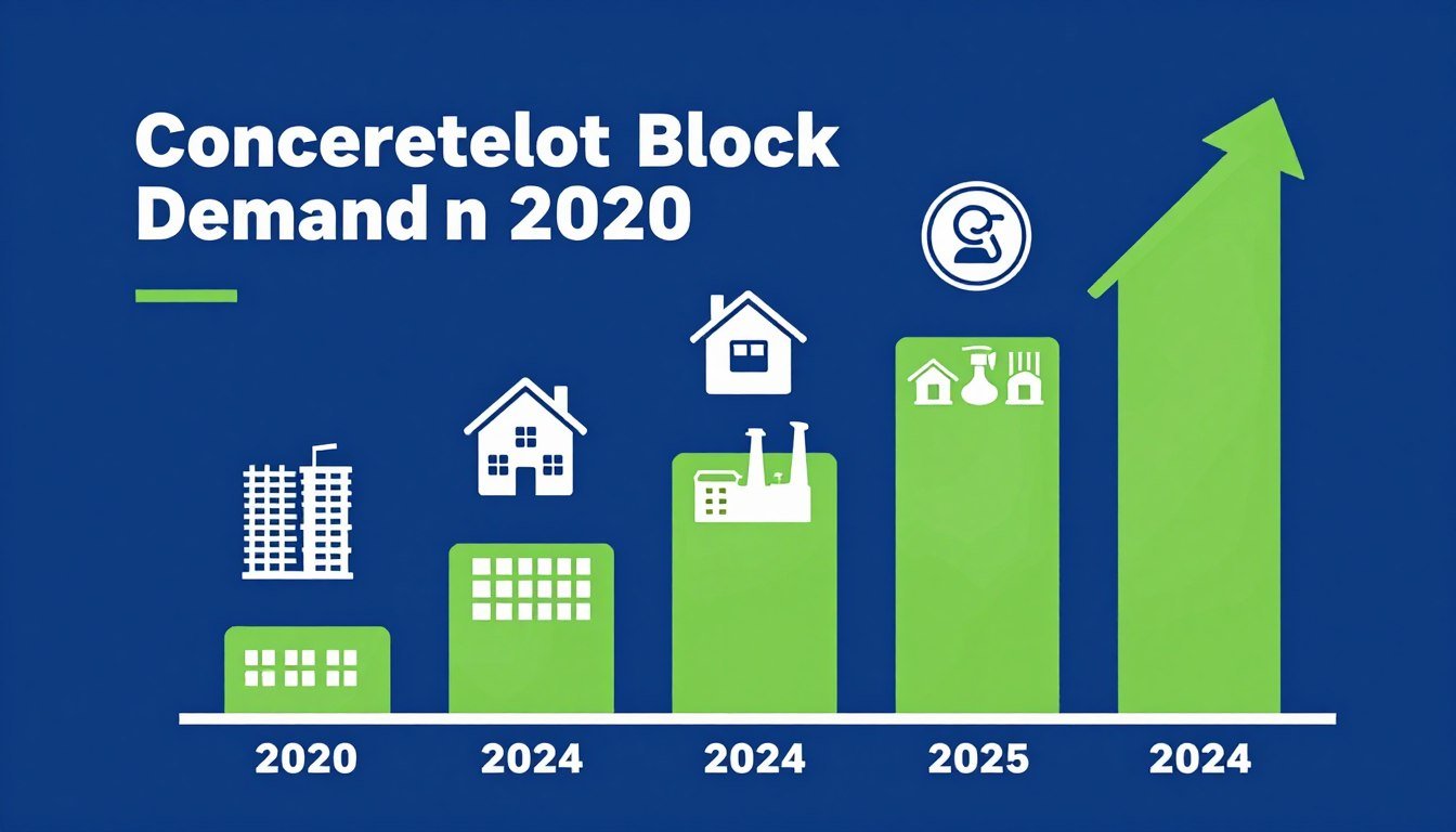Gráfico mostrando crescimento da demanda por blocos de concreto no Brasil