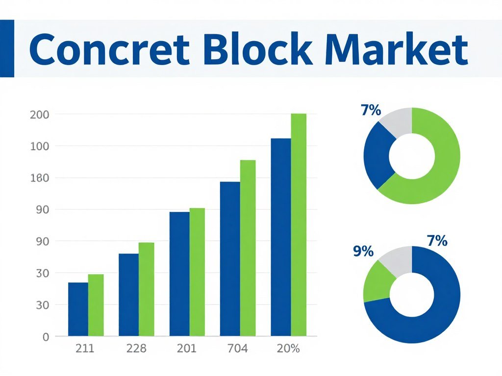 Gráfico mostrando crescimento do mercado de blocos de concreto no Brasil