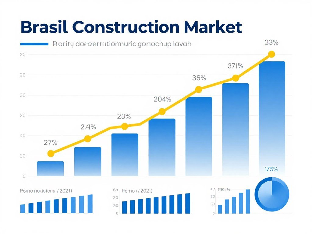 Gráfico mostrando crescimento do mercado de construção civil no Brasil