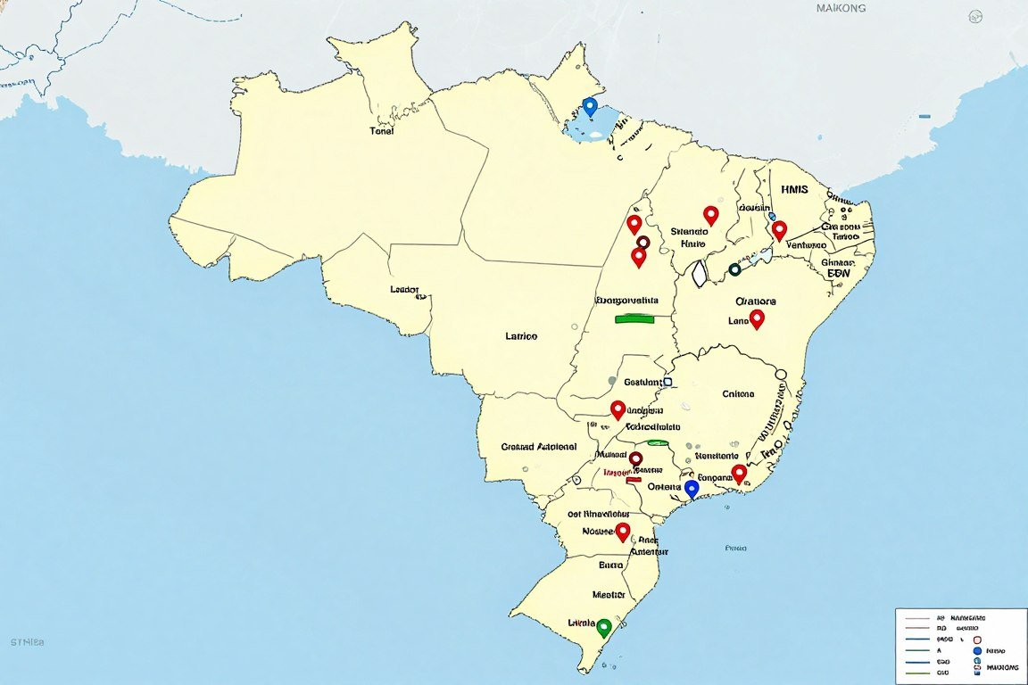 Mapa do Brasil mostrando rede de distribuidores MAIKONG