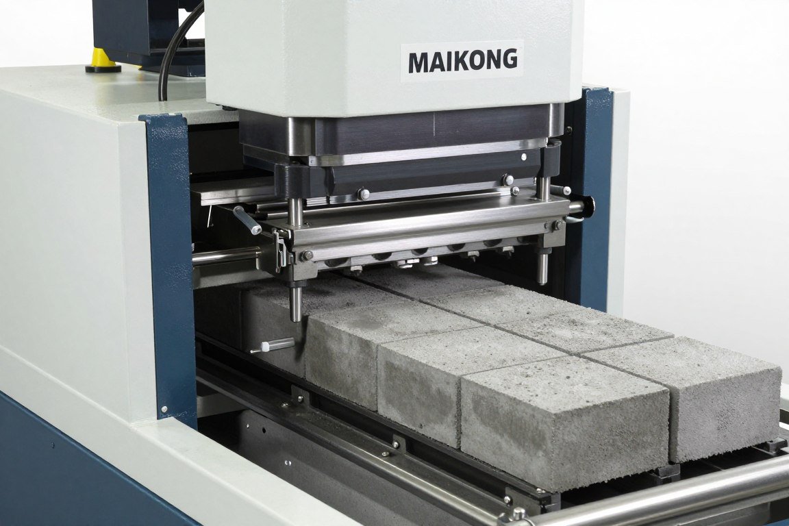 Máquina automática de fazer blocos de concreto MAIKONG em operação