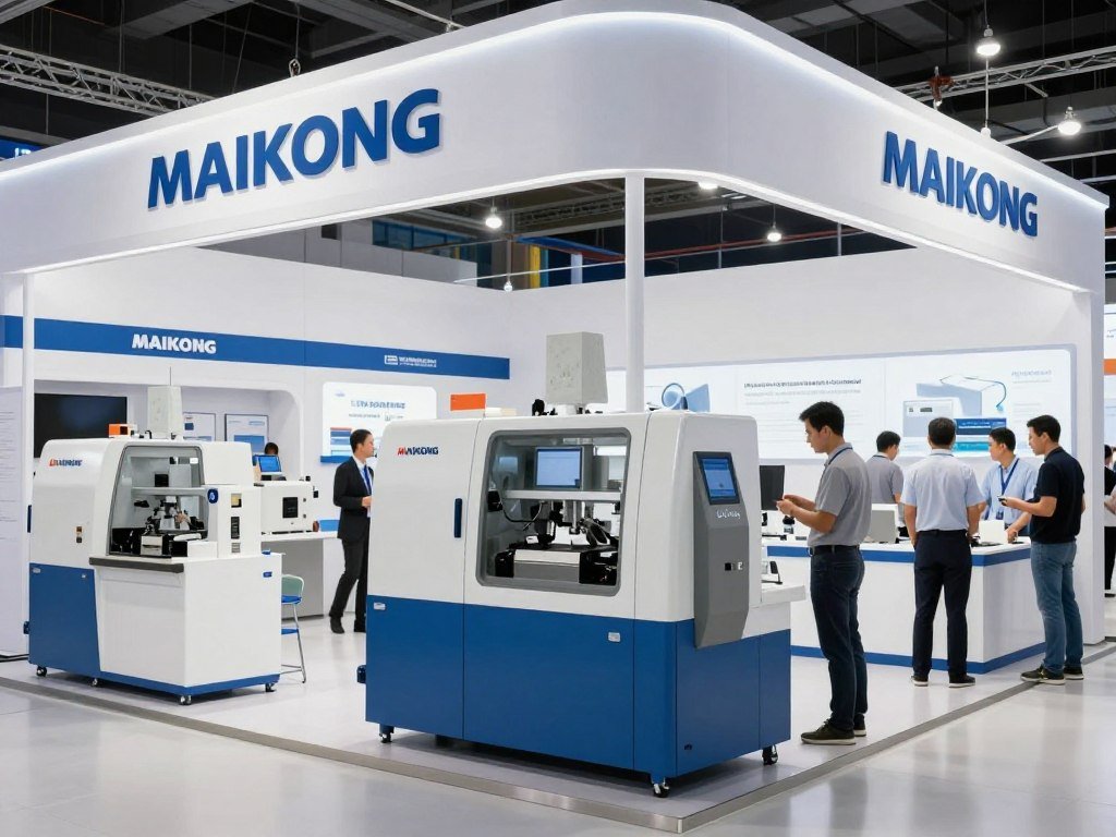 Showroom de distribuidor MAIKONG com máquinas em exposição