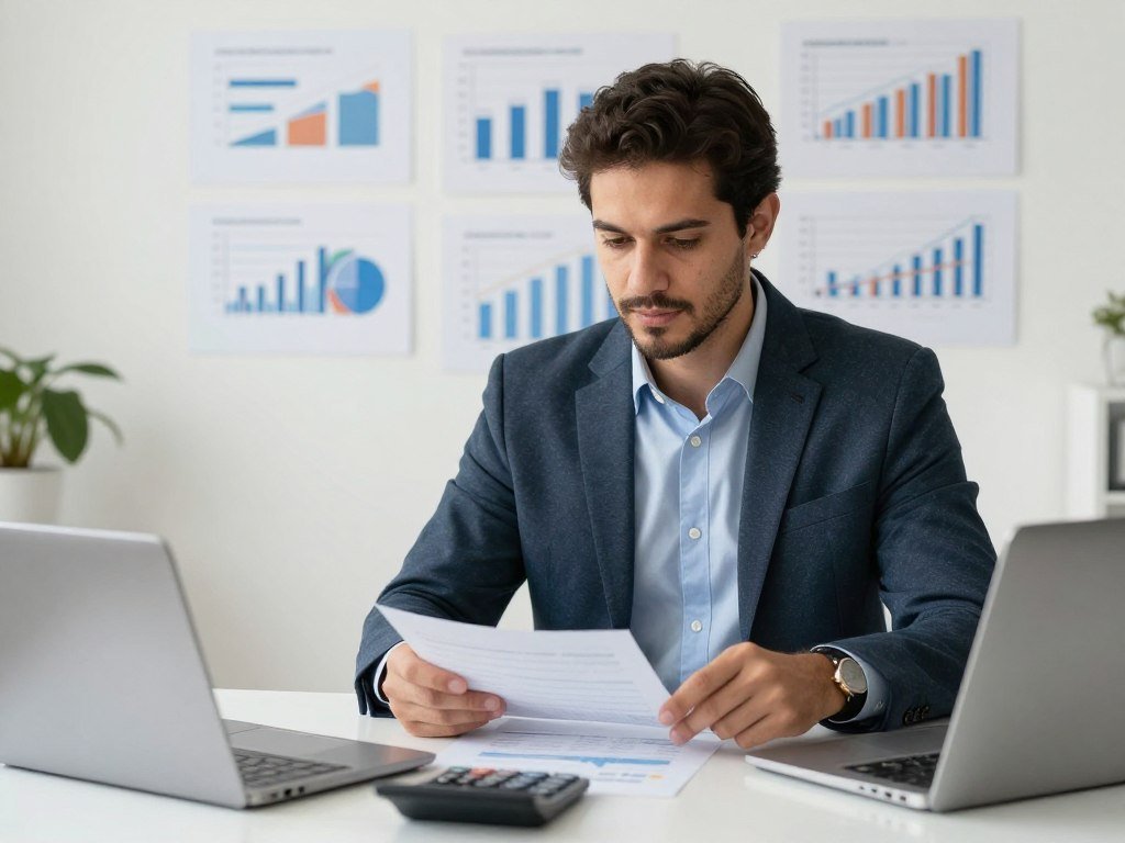 empresário brasileiro calculando retorno de investimento