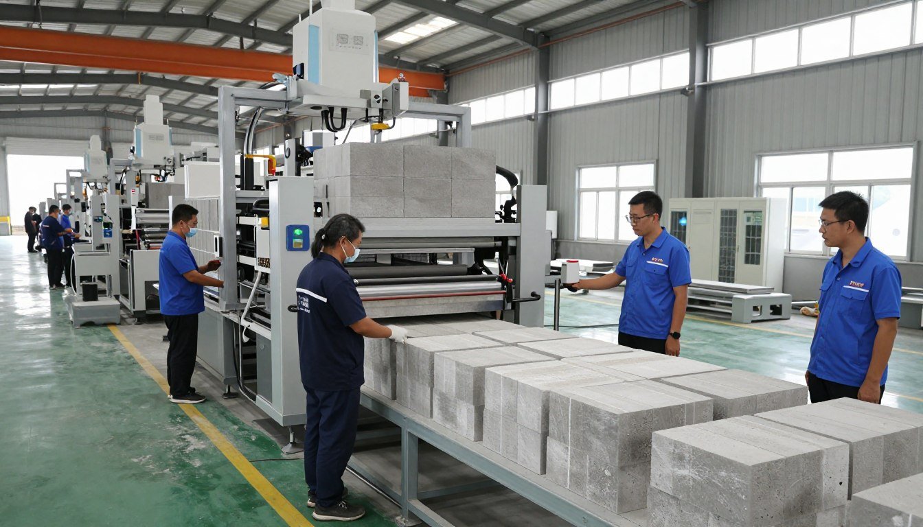 linha de produção MAIKONG instalada em fábrica internacional