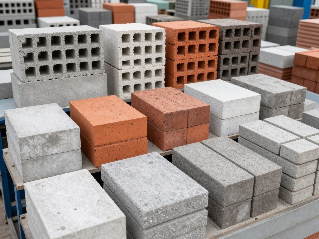Diferentes tipos de tijolos e blocos produzidos pela máquina MAIKONG Diferentes tipos de tijolos e blocos produzidos pela máquina MAIKONG