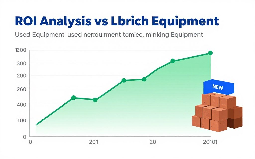 Gráfico de análise de ROI comparando equipamento usado e novo ao longo de 5 anos