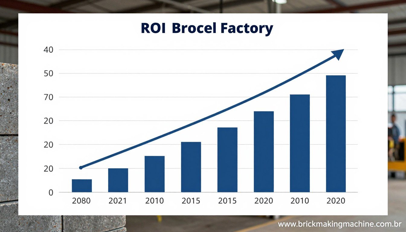 Gráfico mostrando projeção de retorno sobre investimento em fábrica de blocos