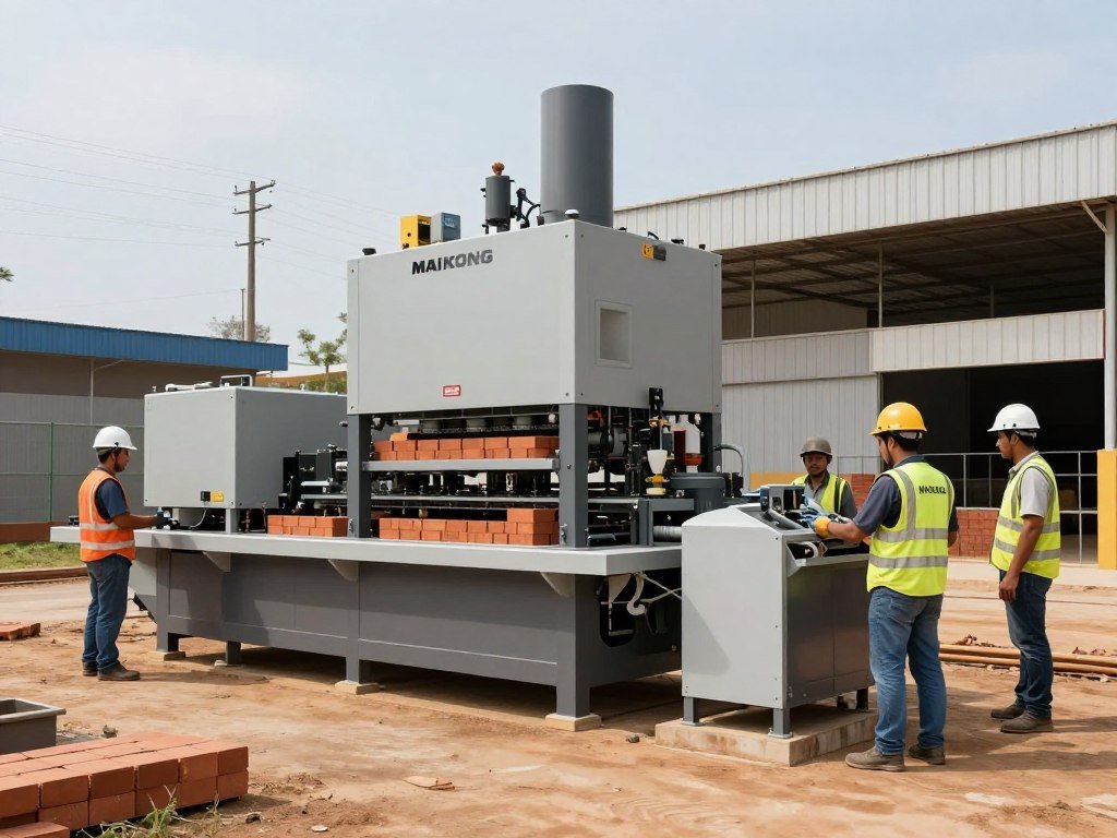 Instalação de máquina de tijolo em construtora de Americana Instalação de máquina de tijolo em construtora de Americana
