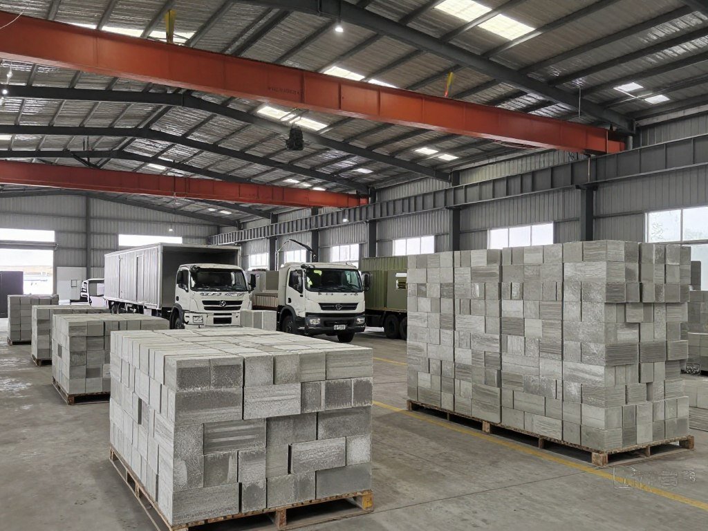 Instalações da fábrica de blocos bem-sucedida