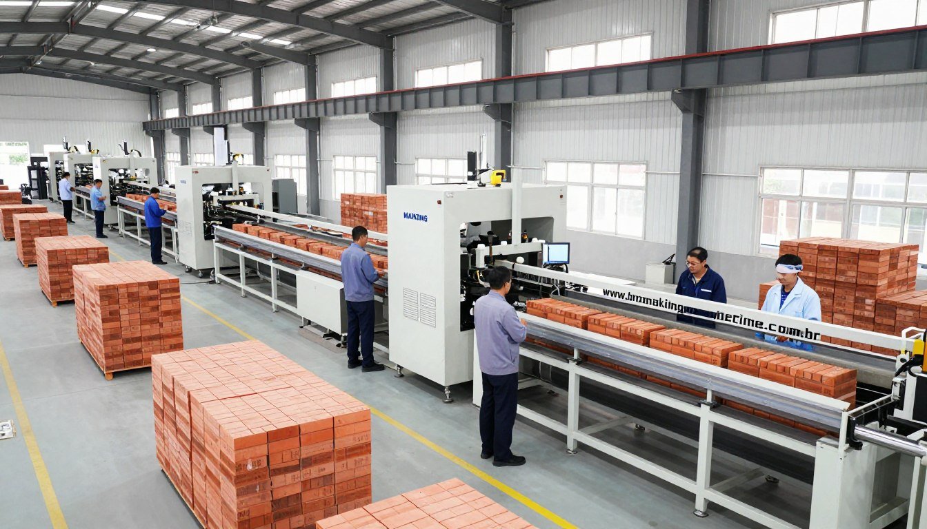 Linha de produção moderna com equipamento MAIKONG operando com alta eficiência