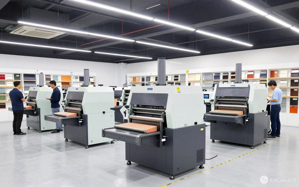 Showroom de distribuidor MAIKONG com máquinas em exposição