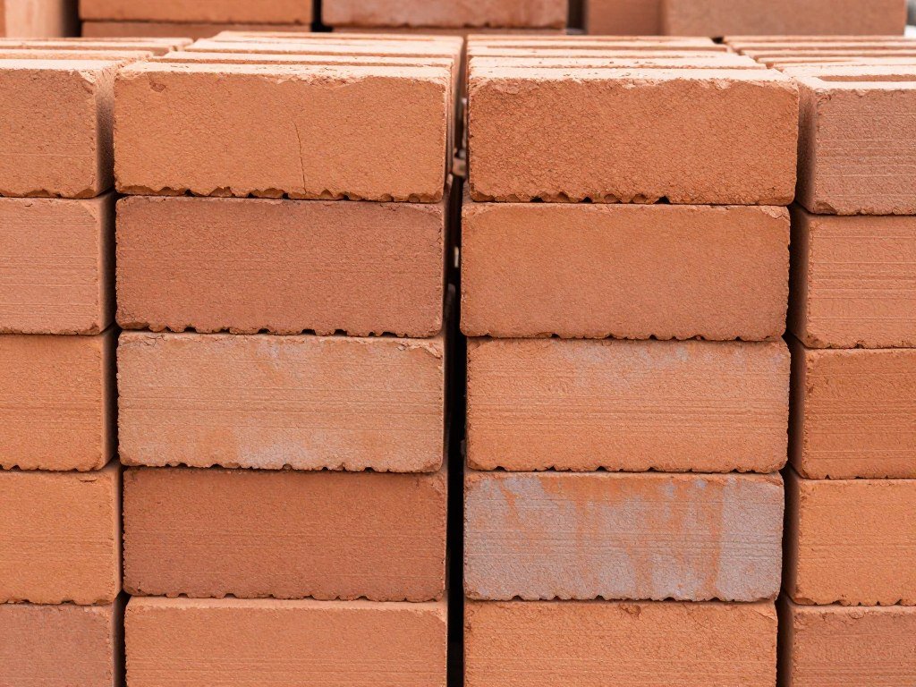 Tijolos maciços convencionais empilhados prontos para venda Tijolos maciços convencionais empilhados prontos para venda