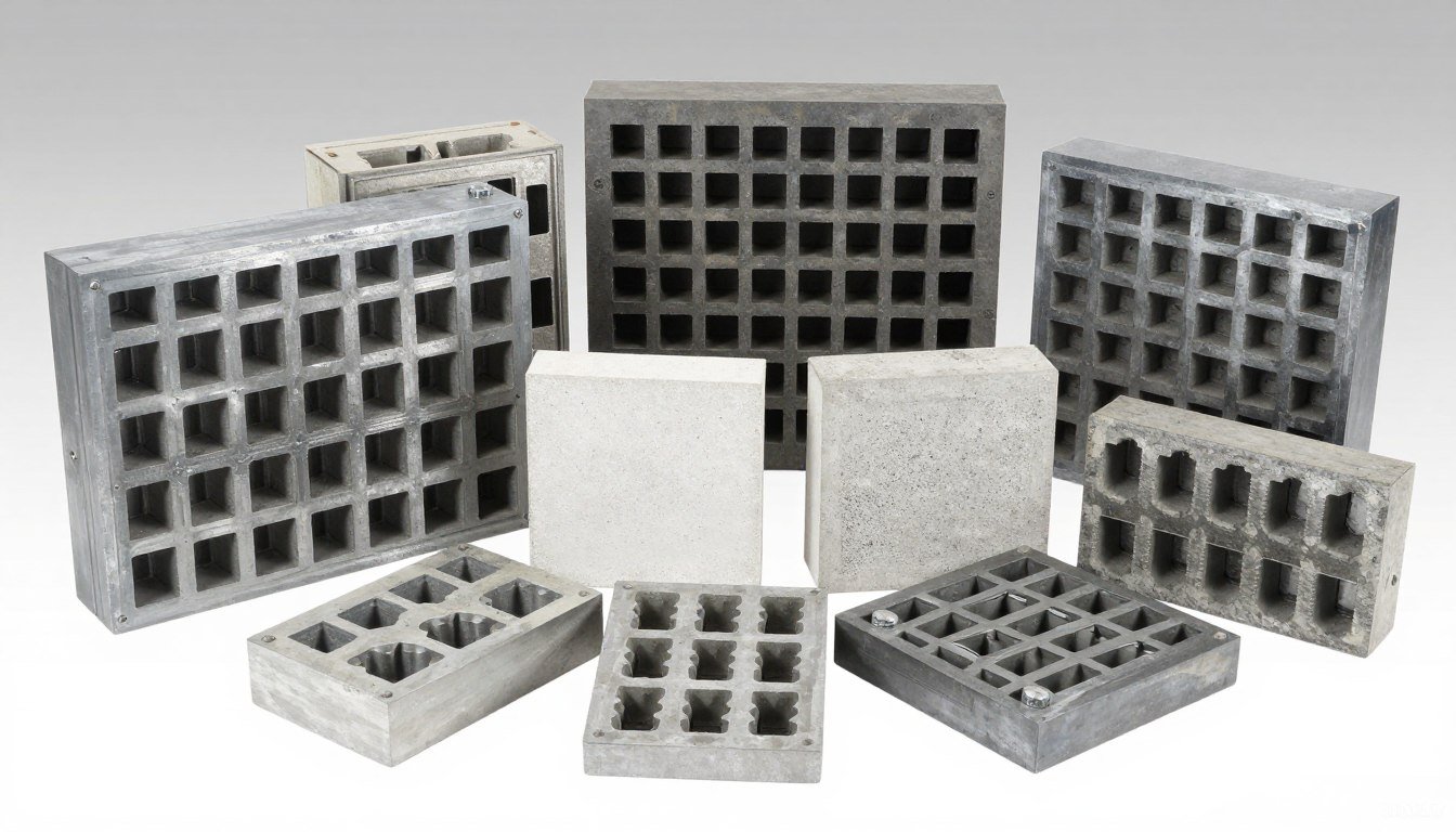 Variedade de moldes para diferentes tipos de blocos